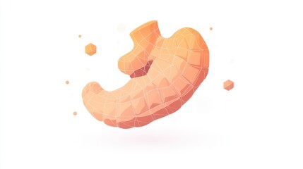 Poster - A stylized illustration of a stomach in a geometric design.
