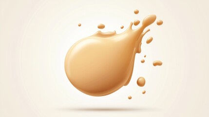 Poster - A splash of creamy beige liquid, conveying smoothness and fluidity.