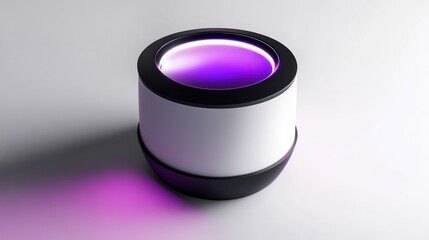 Aufkleber - A sleek, modern device with a glowing purple light, possibly a speaker or ambient light.