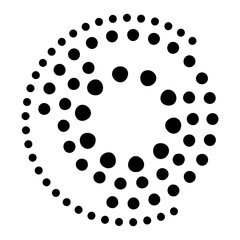 Wall Mural - halftone dotted speed lines circle. geometric art in circle form. round swirl movement symbol. halft