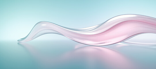 Poster - A smooth, flowing abstract design featuring soft pink and clear curves, creating a modern and artistic visual perfect for graphic resources.