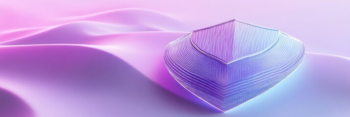 Poster - Abstract shield design on a smooth, colorful gradient background.