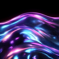 Poster - Colorful abstract waves of light creating a mesmerizing visual display on a dark background, showcasing the beauty of digital design and technology concepts