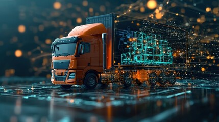 Leinwandbilder - Revolutionizing supply chain management blockchain logistics hubs in urban environments with futuristic designs and innovations