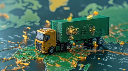 Leinwandbilder - Enhancing crossborder logistics mapping with blockchain standards for global supply chain optimization