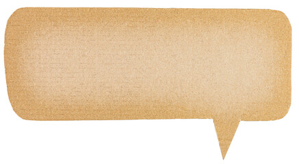 Poster - Blank brown cut out cardboard paper speech bubble with copy space for text on transparent png background design element
