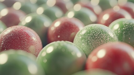 Poster - Red and Green Glossy Spheres Background Image