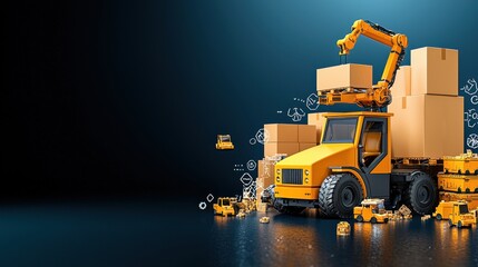 Poster - Automation revolution robots managing blockchain-integrated warehouse logistics standards for enhanced efficiency and security in supply chain management
