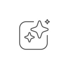 Fototapete - Ai generated icon. Simple outline style. AI star and square, artificial intelligence, computer help assistant, technology concept. Thin line symbol. Vector illustration isolated. Editable stroke.