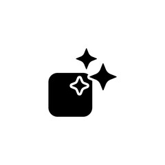 Fototapete - Ai generated icon. Simple solid style. AI star and square, artificial intelligence, computer help assistant, technology concept. Black silhouette, glyph symbol. Vector illustration isolated.