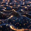 © Bussakon - Glowing Qubits Floating Through Entangled Pathways of a Digital Quantum Computing Landscape