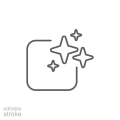 Fototapete - Ai generated icon. Simple outline style. AI star and square, artificial intelligence, computer help assistant, technology concept. Thin line symbol. Vector illustration isolated. Editable stroke.