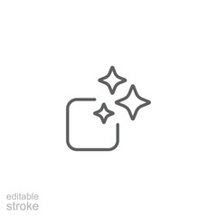 Fototapete - Ai generated icon. Simple outline style. AI star and square, artificial intelligence, computer help assistant, technology concept. Thin line symbol. Vector illustration isolated. Editable stroke.