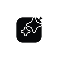 Fototapete - Ai generated icon. Simple solid style. AI star and square, artificial intelligence, computer help assistant, technology concept. Black silhouette, glyph symbol. Vector illustration isolated.