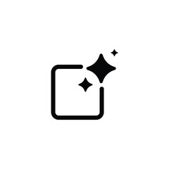 Fototapete - Ai generated icon. Simple outline style. AI star and square, artificial intelligence, computer help assistant, technology concept. Thin line symbol. Vector illustration isolated.