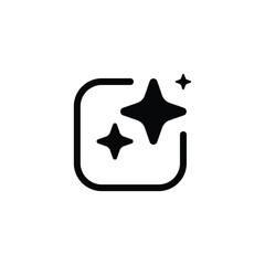 Fototapete - Ai generated icon. Simple outline style. AI star and square, artificial intelligence, computer help assistant, technology concept. Thin line symbol. Vector illustration isolated.