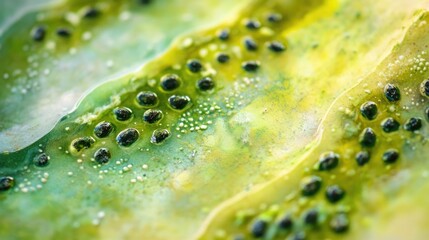 Poster - Abstract Green Texture With Dark Seeds Embedded