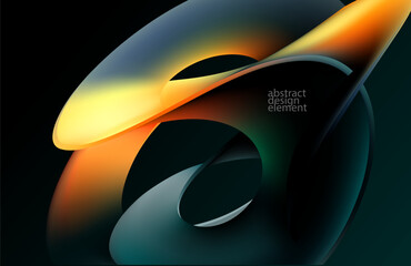 Wall Mural - abstract background of 3d fluid iridescent ribbon. elegant vector wallpaper.