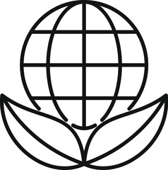 Poster - Globe resting on leaves symbolizes global environmental conservation and sustainable practices