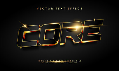 Wall Mural - Core editable vector text effect with golden dark concept. Suitable for golden theme.