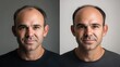 © shobakhul - A man's before and after hair transplant, showcasing the results.