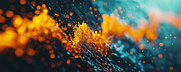 Poster - Vibrant abstract design featuring dynamic swirls of orange and teal, perfect for modern digital projects and backgrounds.
