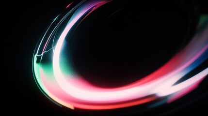 Poster - Mesmerizing swirl of vibrant neon light, resembling a colorful vortex against a dark background
