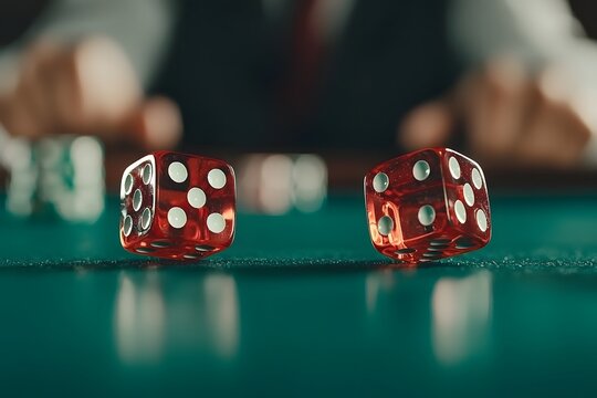 Two Rolling Dice – A Dynamic and Exciting Moment Capturing the Thrill of Chance and Gameplay