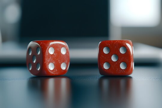 Two Rolling Dice – A Dynamic and Exciting Moment Capturing the Thrill of Chance and Gameplay