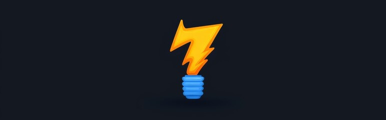 Poster - An animation of lightning strike, electric discharge, impact place, or magical energy flash in yellow color isolated on transparency. Realistic 3D modern illustration with a powerful electrical
