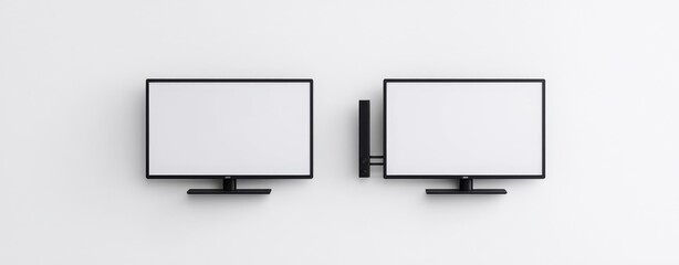 Poster - The realistic TV set is isolated on transparent background. Flat screen television with black screen. Modern stylish LCD panel, Large blank display mockup. Graphic design element for catalog, Modern