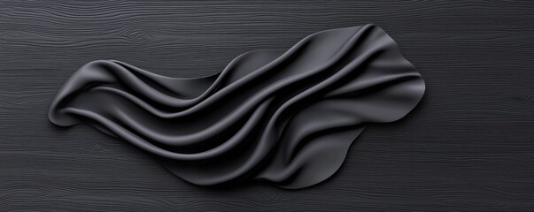 Poster - Closed black stage curtain with round spotlight. Realistic modern background with drapery on background. Cinema or announcement concept with waved fabric with light.