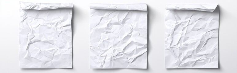Poster - Imaginary mock-up mockup of creased a4 vertical sheet. Puckered rumpled surface of a cardboard banner template.