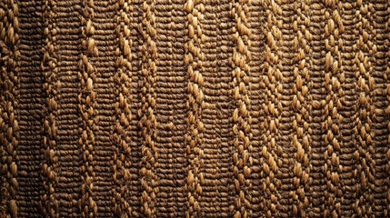 Close-up of a brown woven fabric texture with a striped pattern.