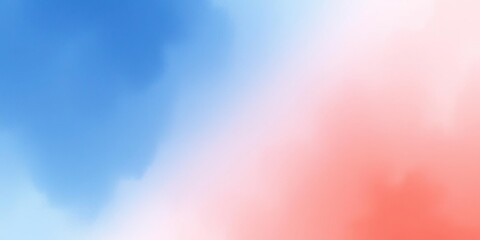 Canvas Print - blue coral watercolor wash: a dreamy, abstract watercolor background in soft blue and coral hues, pe