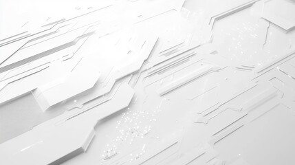 Sleek abstract white technology HUD interface design with modern graphic elements and a smooth template background for high-quality imagery.