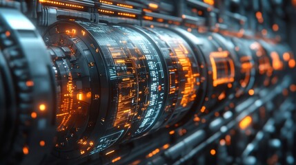 Poster - Close-up view of a modern hydroelectric dam showcasing advanced technology and dynamic water flow