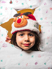 little child with christmas portrait