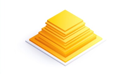 Aufkleber - A stylized pyramid with layered golden tiers on a white base.