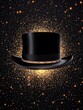 © Arnon  Parnnao - A classic black top hat floating against a sparkling cosmic background, symbolizing elegance and mystery.