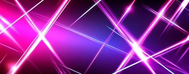 Poster - Image of high speed motion on the road with a light abstract background in blue and purple neon glow colors.
