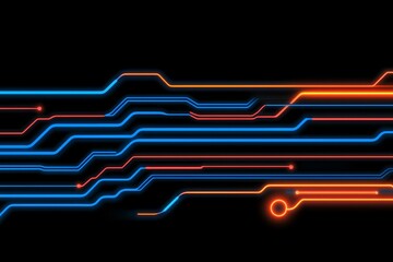 Poster - 3D rendering abstract. Circuit board close up. Digital waves and circuit board patterns against a black background, AI created wallpaper