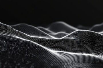 Poster - A futuristic digital technology network connected to communication lines in the background