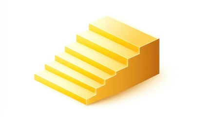 Poster - An isometric illustration of stylized golden stairs, symbolizing progress or achievement.