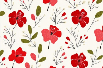 Poster - This hibiscus flower wallpaper design features line art, golden texture, and elegant botanical illustration suitable for fabric, prints, or covers.