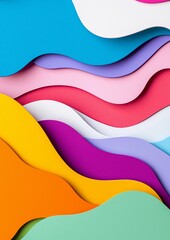 Poster - Background for menu, card, banner, poster, flyer. Color paper cut shapes.