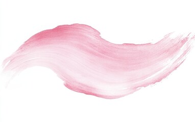 Poster - Elegant Pale Pink Watercolor Brushstroke on White Background for Artistic and Design Projects