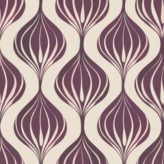 Poster - Minimalist Seamless Pattern Featuring Elegant Onion Shapes in Soft Purple Tones Ideal for Fabric, Wallpaper, and Home Decor Applications