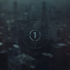 Poster - A close up of a city with a large number 1 in the center