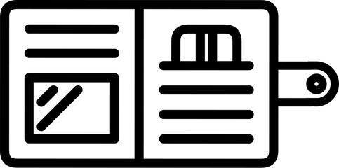 wallet icon drawn on a white background